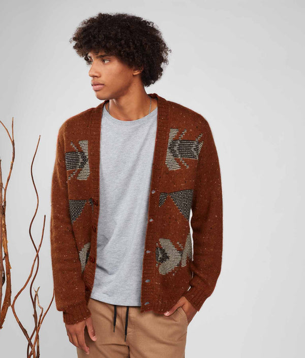 Basic Icons Cardigan - Cabernet And Meteorite