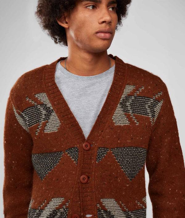 Basic Icons Cardigan - Cabernet And Meteorite