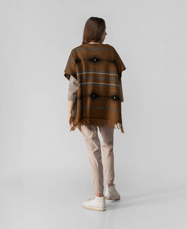 Poncho - Black Beauty And Gold Flame