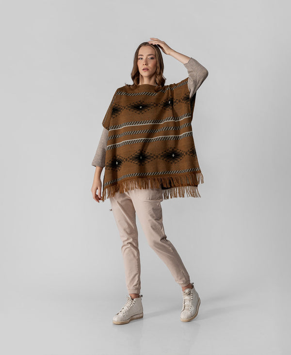 Poncho - Black Beauty And Gold Flame