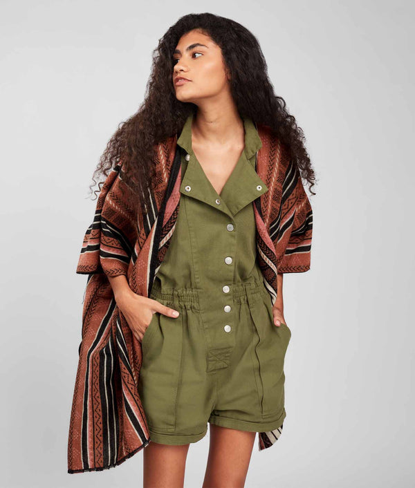 Poncho Festejo Reversible - Faded Rose And Mushroom