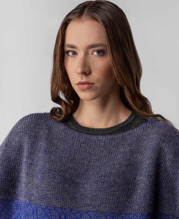 Gala Cape - Royal Blue And Elephant Skin