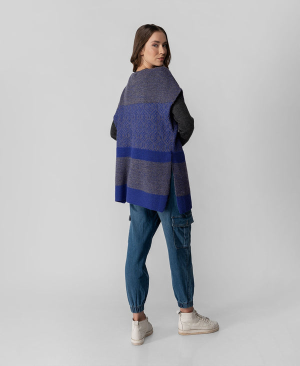 Gala Cape - Royal Blue And Elephant Skin
