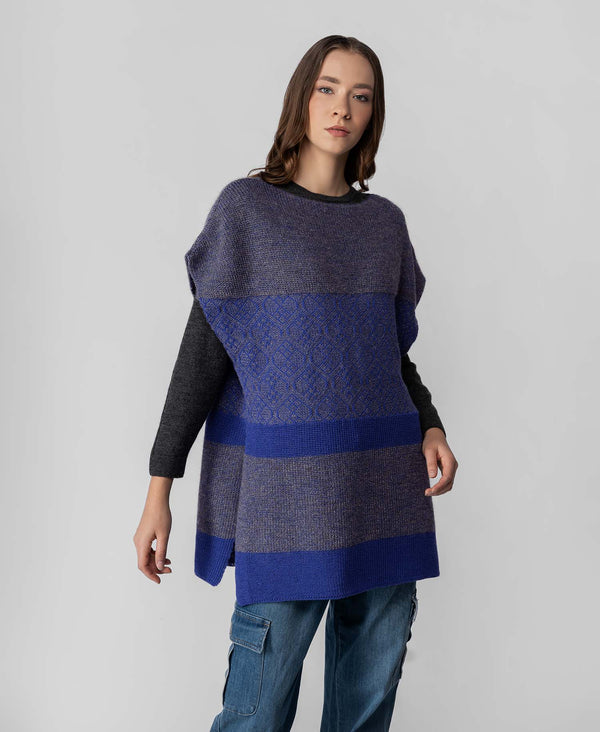 Gala Cape - Royal Blue And Elephant Skin