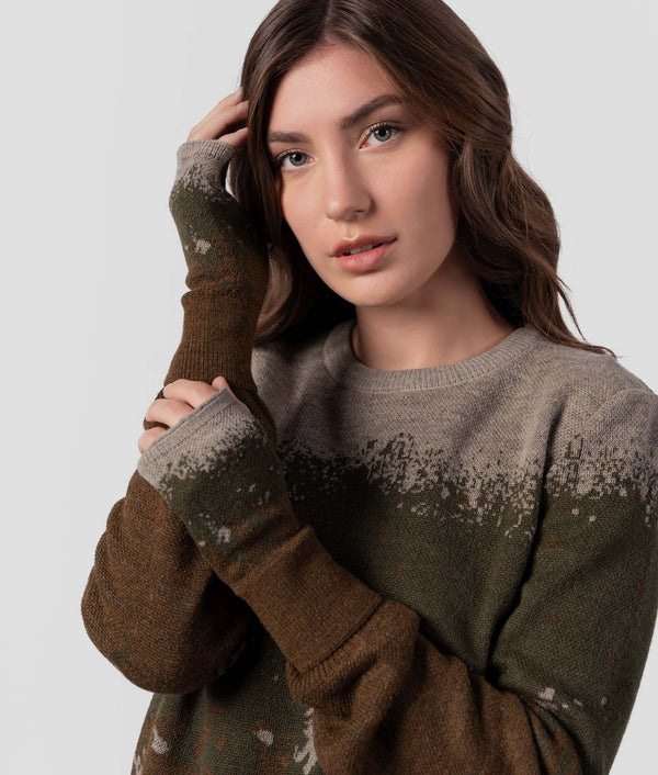 Mediated Mittens - Brown And Light Gray