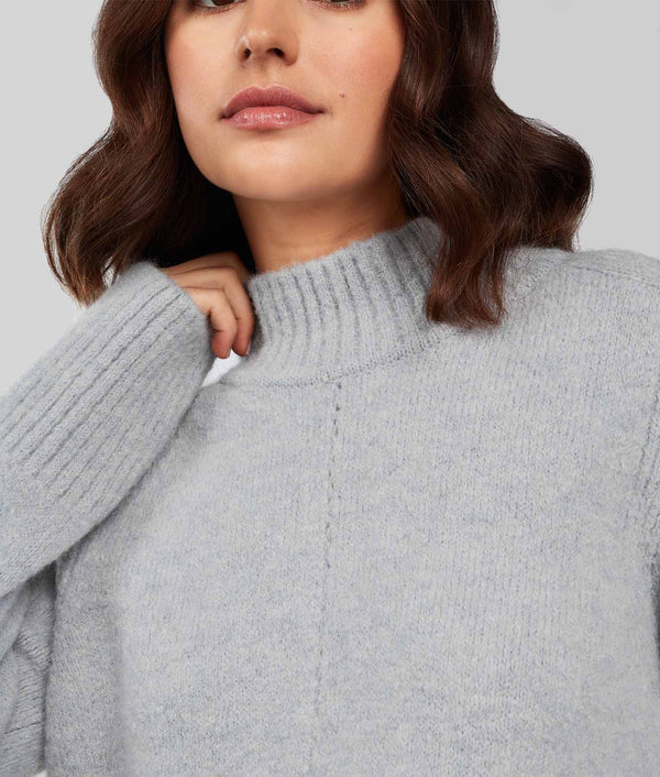 Jersey Turtle Neck Sweater - Mirage Gray