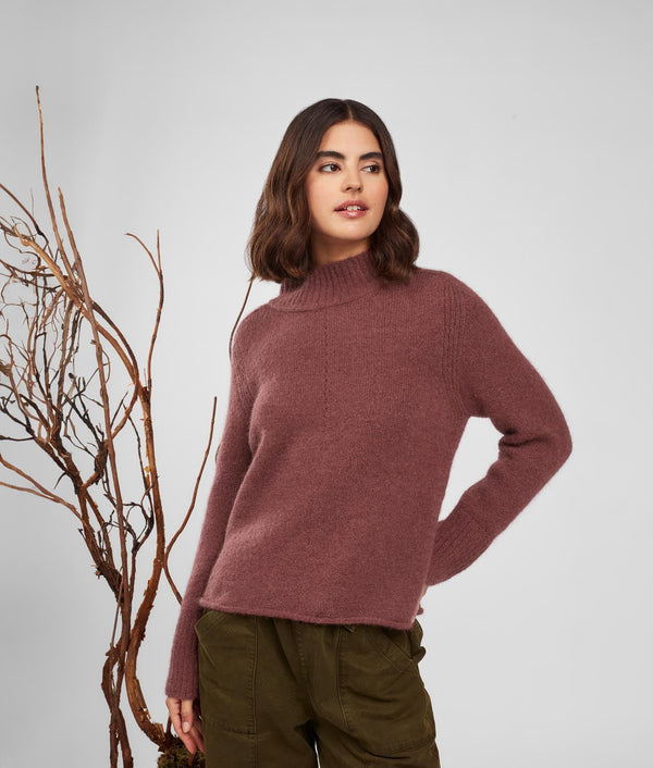 Jersey Turtle Neck Sweater - Deco Rose