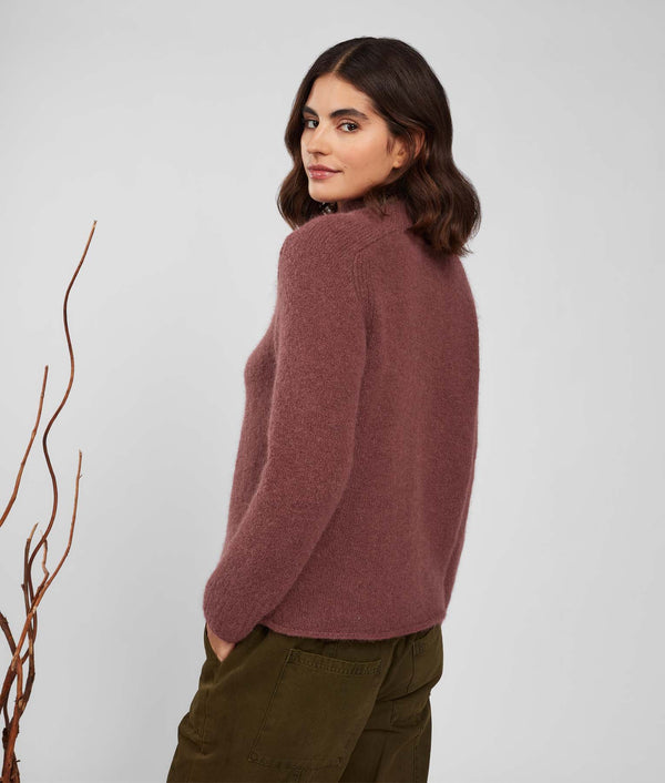 Jersey Turtle Neck Sweater - Deco Rose