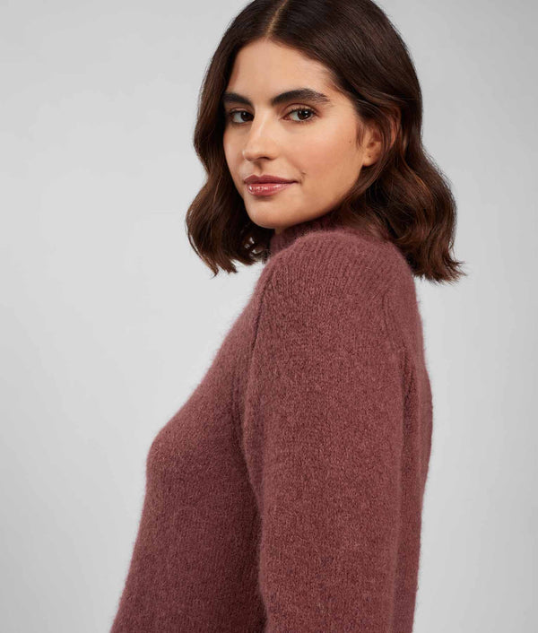 Jersey Turtle Neck Sweater - Deco Rose