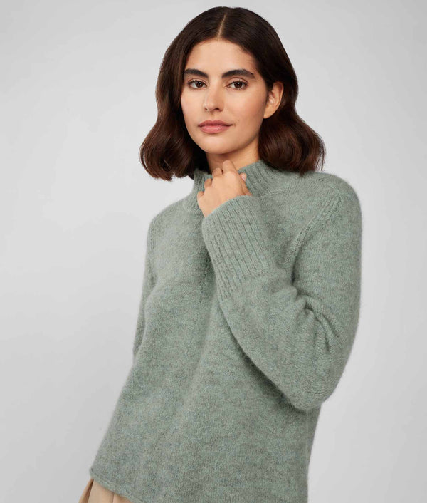 Jersey Turtle Neck Pullover