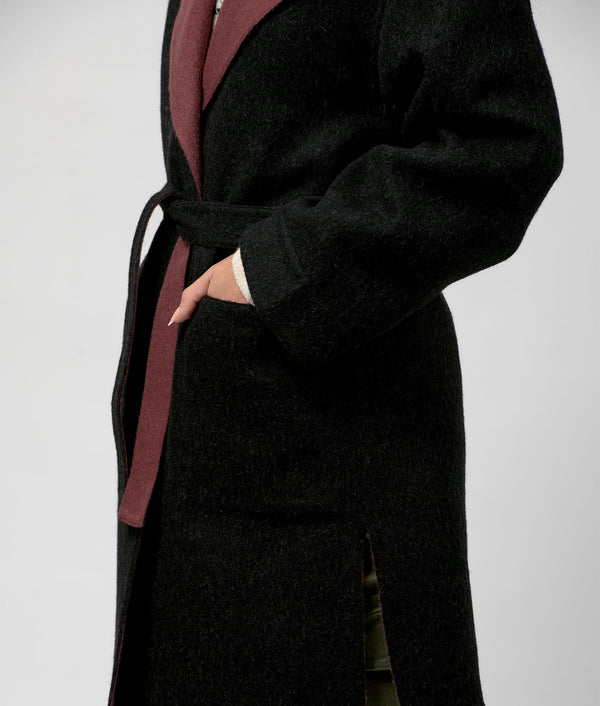 Reversible Long Wide Hoodie Coat