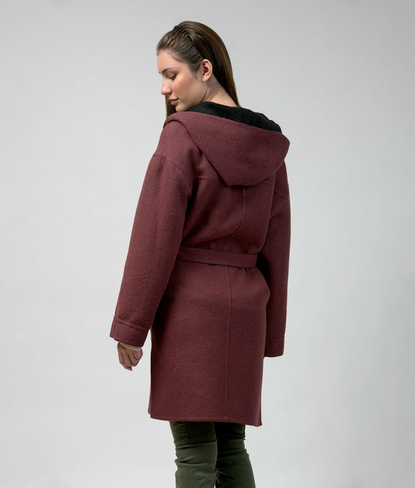 Reversible Long Wide Hoodie Coat