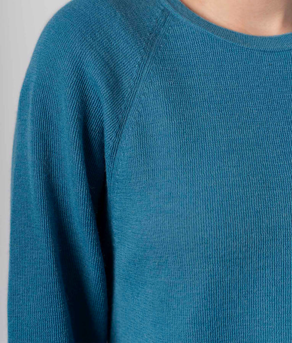Basic Sweat Raglan Sleeves Sweater - Larkspur Blue
