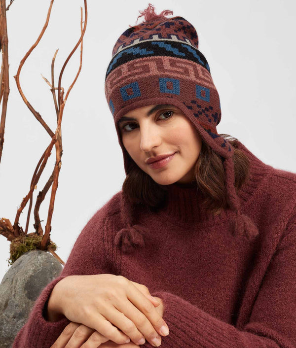 From The Heights Jacquard Chullo - Wild Ginger And Blue Patriot
