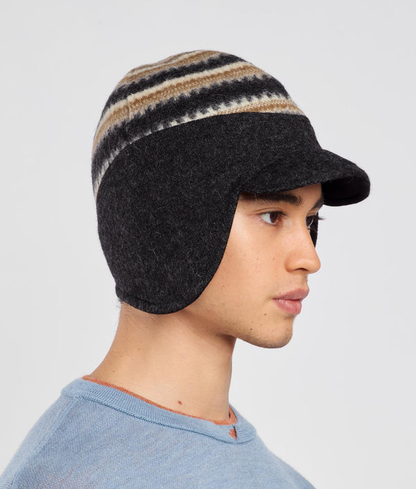 Jacquard Felted Eardrop Hat