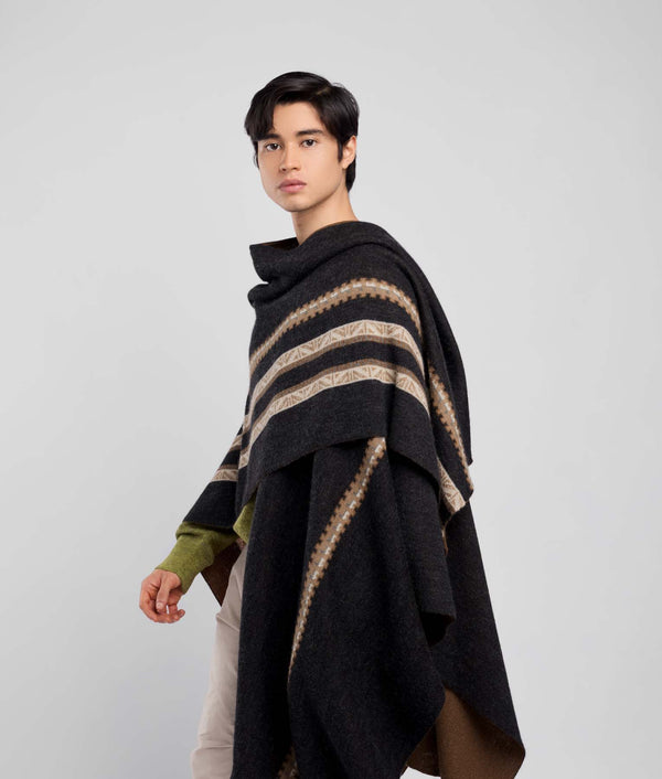 The Journey Cape Reversible - Downtown Brown And Meteorite