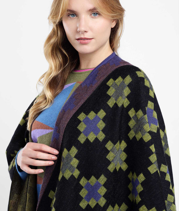 Cross View Jacquard Cape