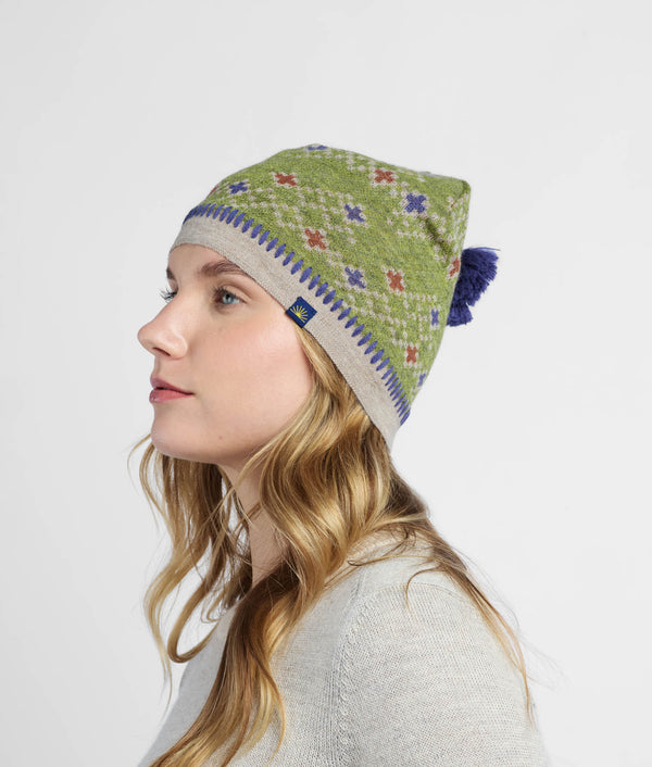 Cross View Jacquard Beanie