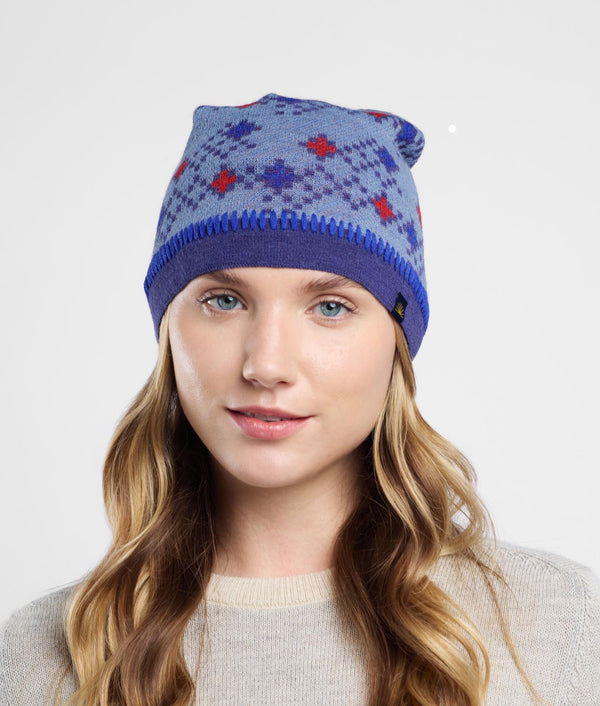 Cross View Jacquard Beanie