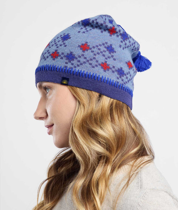 Cross View Jacquard Beanie