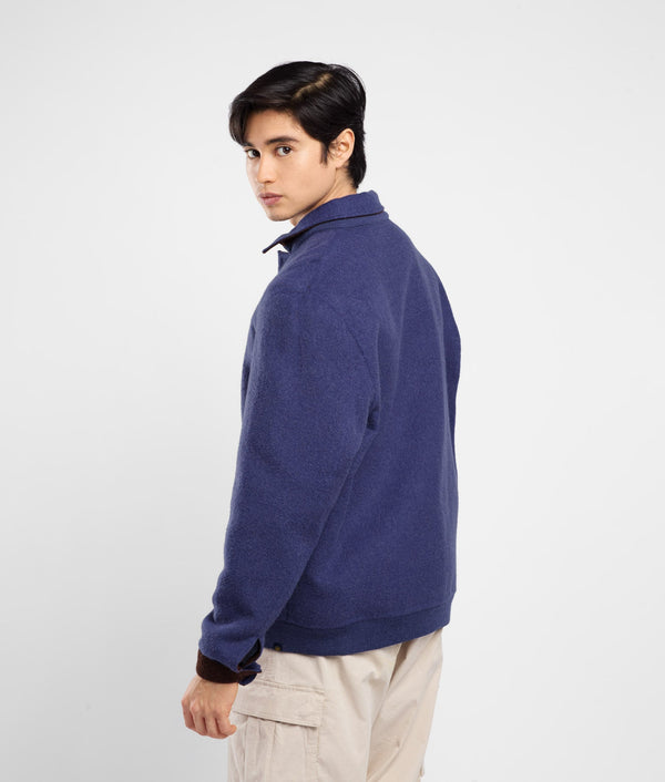Fourties Reversible Coat - mocha bisque and skipper blue
