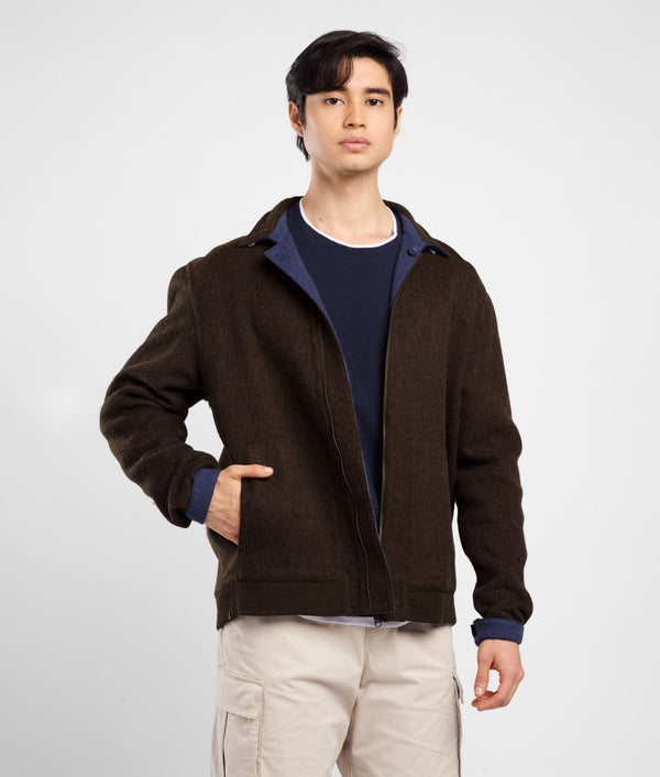 Fourties Reversible Coat - mocha bisque and skipper blue