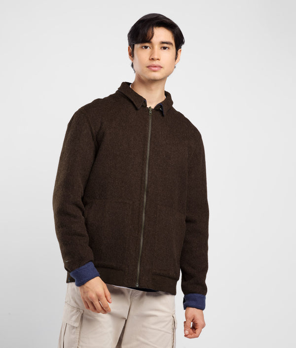 Fourties Reversible Coat - mocha bisque and skipper blue