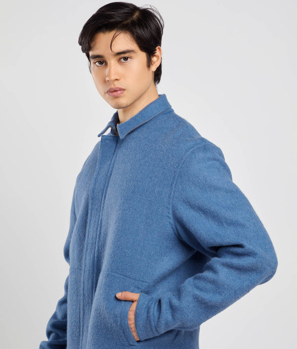 Fourties Reversible Coat - coronet blue and chateau gray