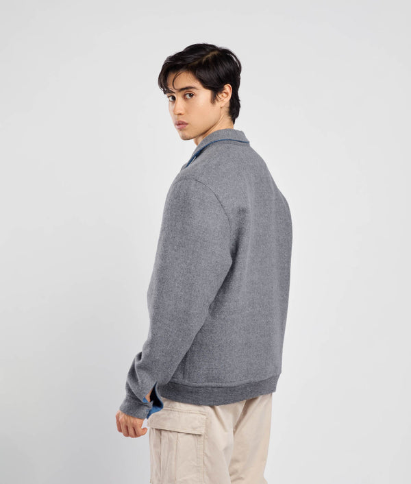 Fourties Reversible Coat - coronet blue and chateau gray