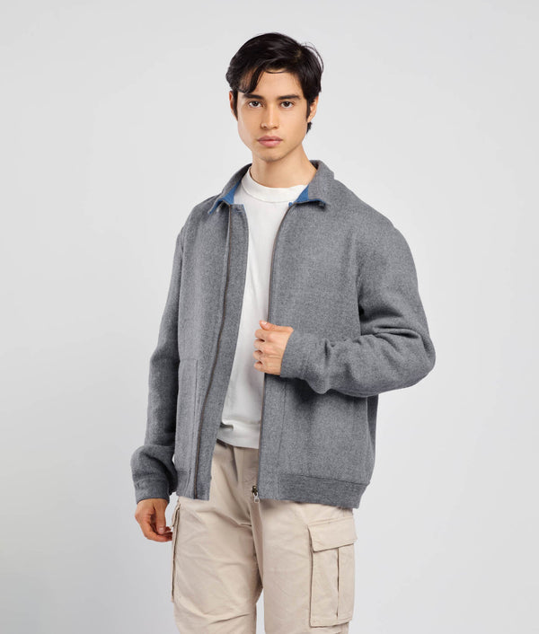 Fourties Reversible Coat - coronet blue and chateau gray