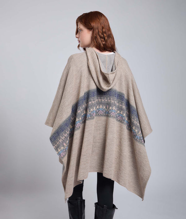 Elements Jacquard Hooded Poncho