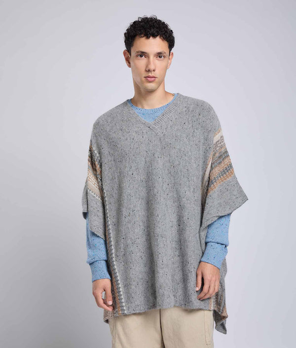 Uneven Jacquard Poncho