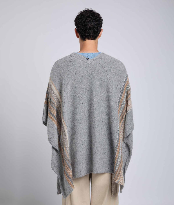 Uneven Jacquard Poncho