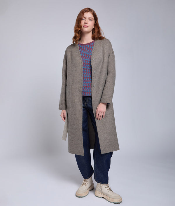 Long Reversible Deep Neck Coat