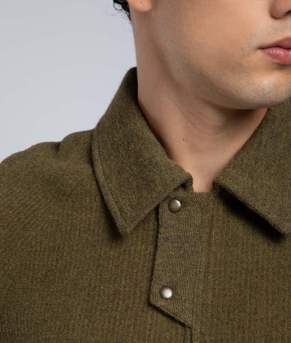 Men'S Polo Neck Tab Front Jacket