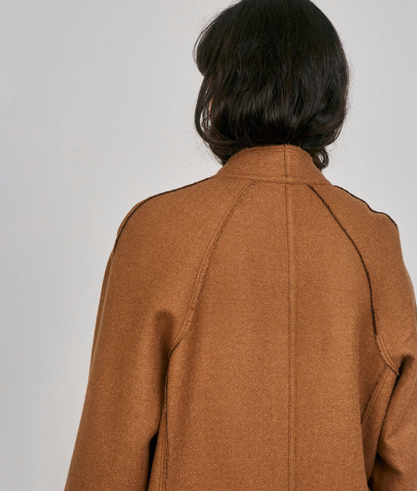 Reversible Nom Coat - Amber Brown And Dark Earth