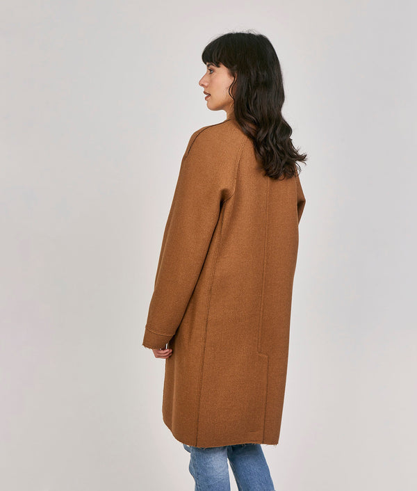 Reversible Nom Coat - Amber Brown And Dark Earth
