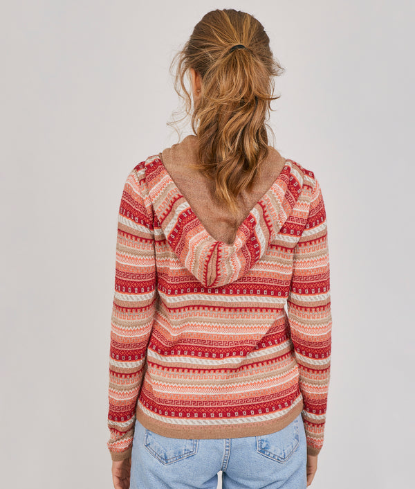 Jacquard Hoodie Cardigan