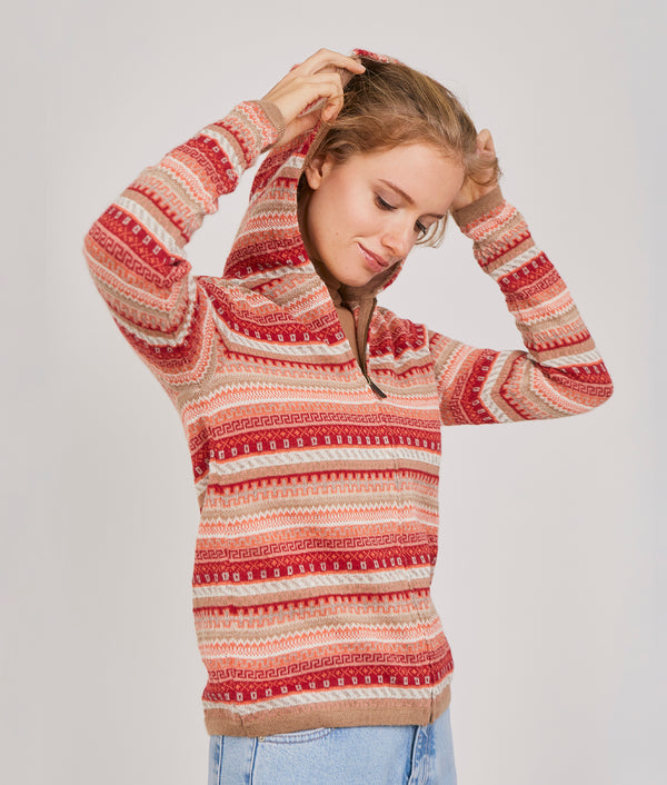 Jacquard Hoodie Cardigan