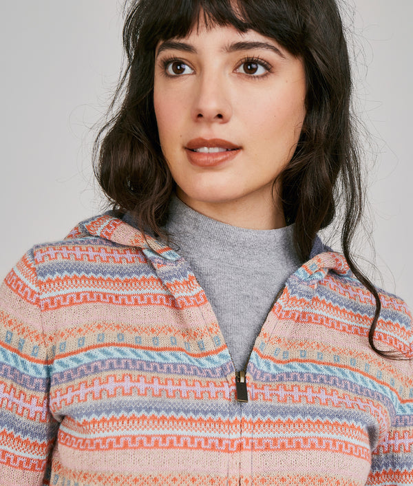 Jacquard Hoodie Cardigan