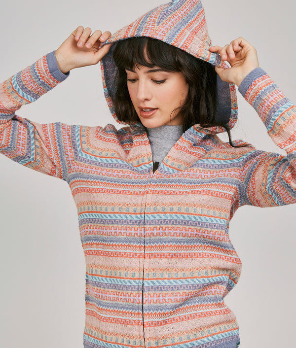 Jacquard Hoodie Cardigan